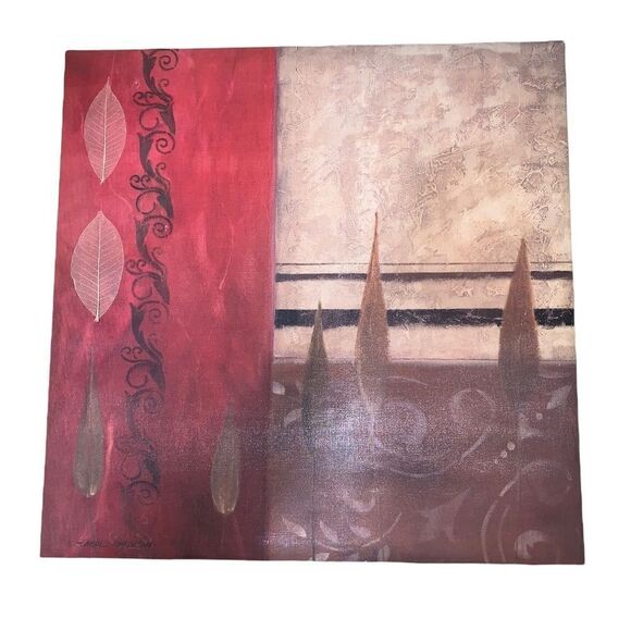 Abstract Leaf Print 24x24 Wall Art - Picture 2 of 6